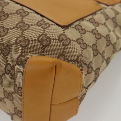 Gucci GUCCI GG Canvas Tote Bag Beige Silver 019 0402 Authentic th5862