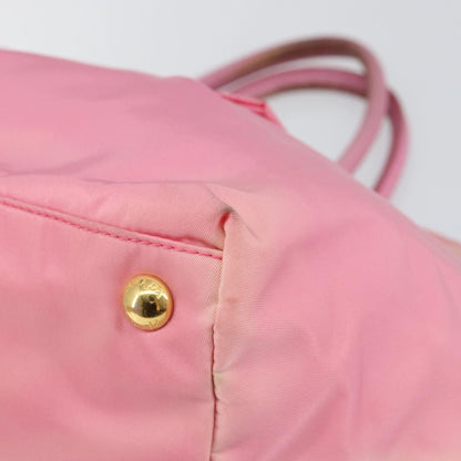 Prada PRADA Hand Bag Nylon Pink Gold Authentic 146881