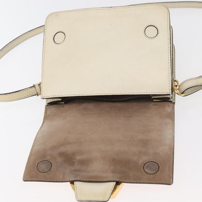 Jimmy Choo Jimmy Choo Shoulder Bag Leather White Gold Authentic BA12336