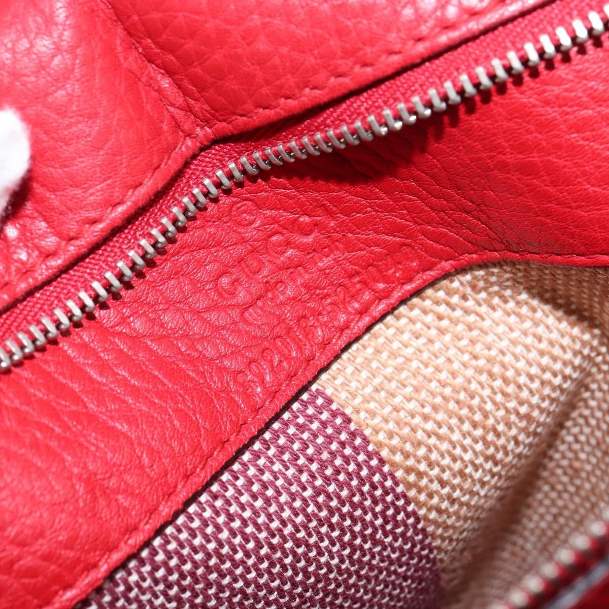 Gucci GUCCI Bamboo Daily Hand Bag Leather 2way Red Silver 392013 Authentic BA6241