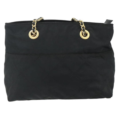 Prada PRADA Chain Tote Bag Nylon Black Gold Authentic 178129