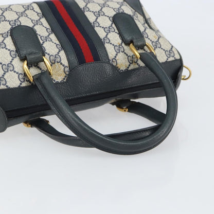 Gucci GUCCI GG Supreme Sherry Line Bag PVC 2way Navy Red gold 002 39 0069 Authentic ep12291
