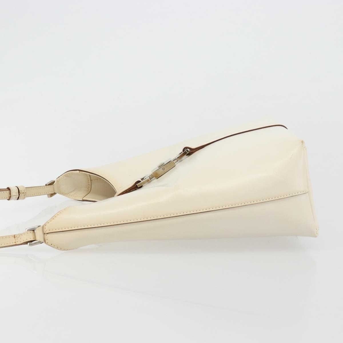 Gucci GUCCI Jackie Shoulder Bag Leather White Silver 001 3875 Authentic bs34535