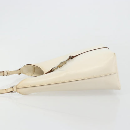Gucci GUCCI Jackie Shoulder Bag Leather White Silver 001 3875 Authentic bs34535