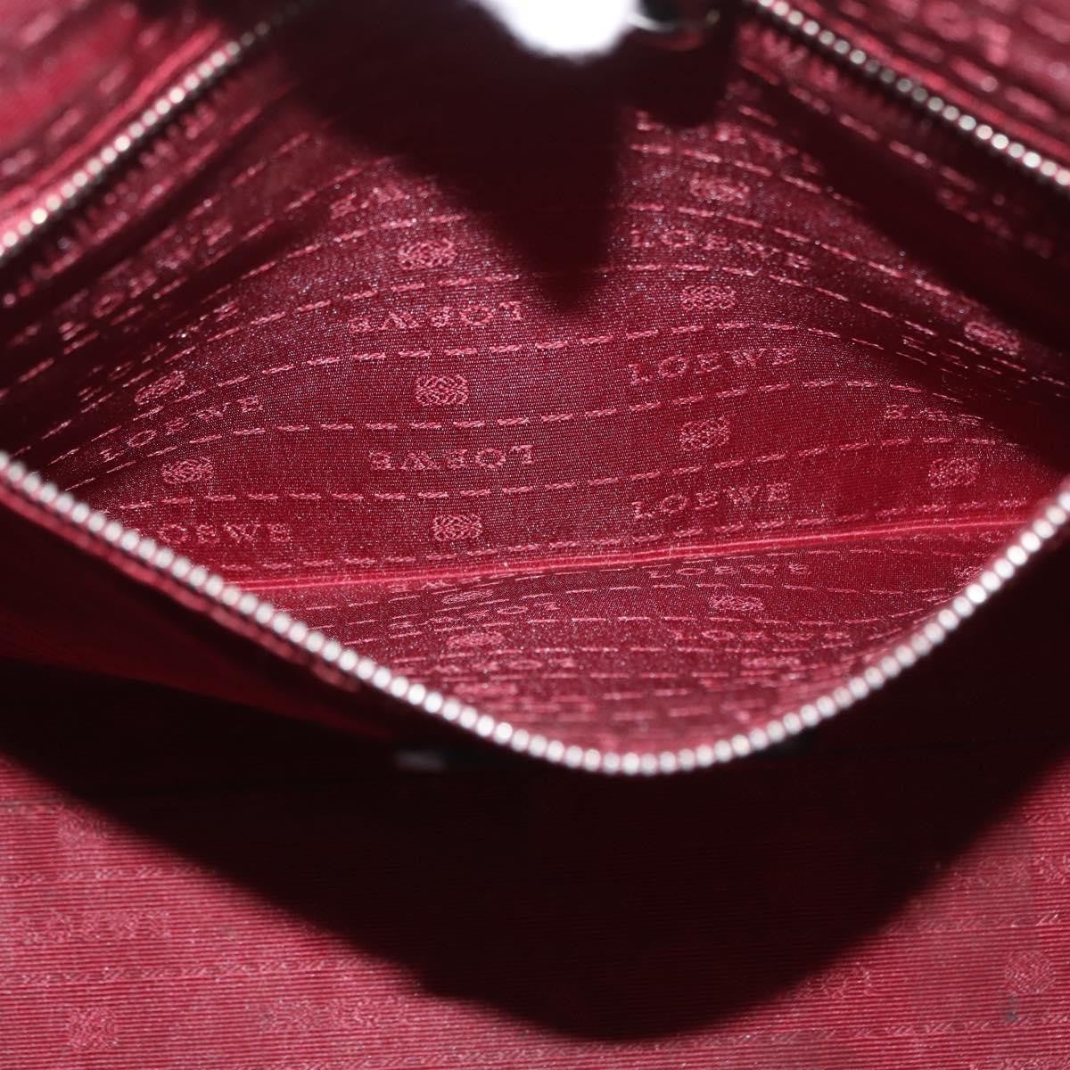 Loewe LOEWE Heritage Tote Bag Leather Red Silver Authentic BSZ189
