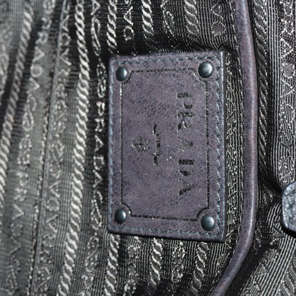 Prada PRADA Hand Bag Leather 2way Brown Silver Authentic 153083