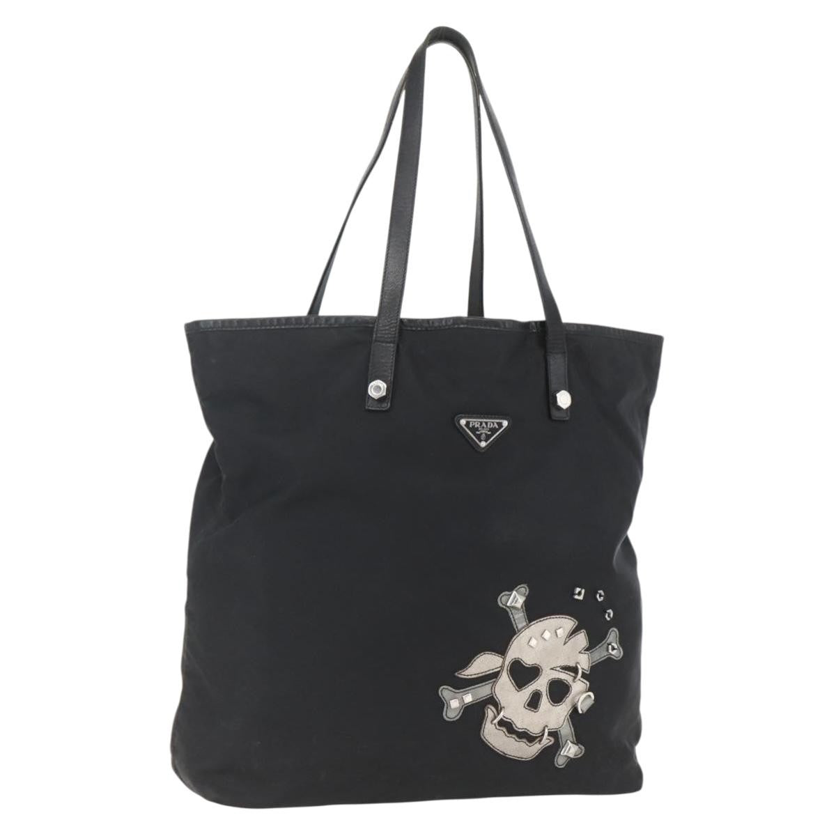 Prada PRADA Tote Bag Nylon Black Silver Authentic 160717