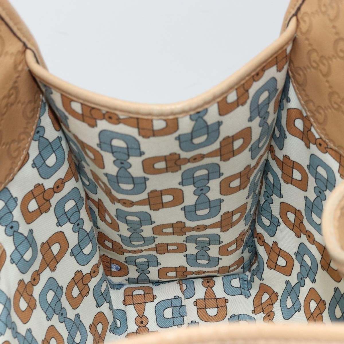 Gucci GUCCI GG Canvas Guccissima Jackie Bag Leather Gold Beige 203494 Authentic ep14099