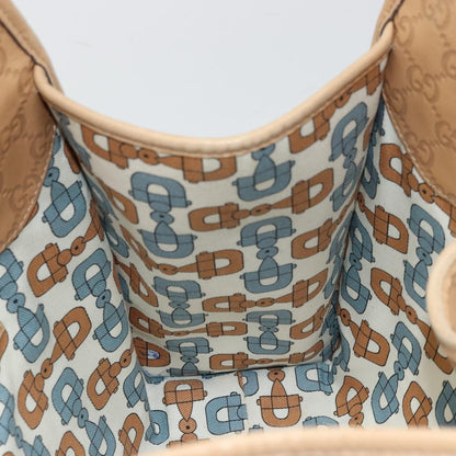 Gucci GUCCI GG Canvas Guccissima Jackie Bag Leather Gold Beige 203494 Authentic ep14099