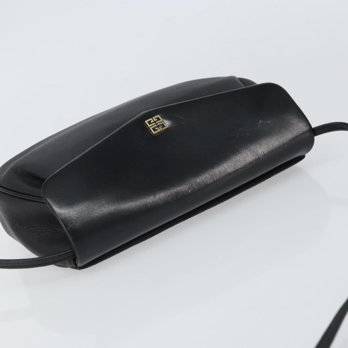 Givenchy GIVENCHY Shoulder Bag Leather Black Gold Authentic bs32977