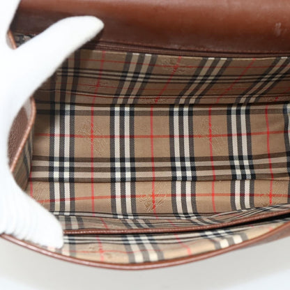 Burberrys Burberrys Hand Bag Leather 2way Brown Gold Authentic 178273
