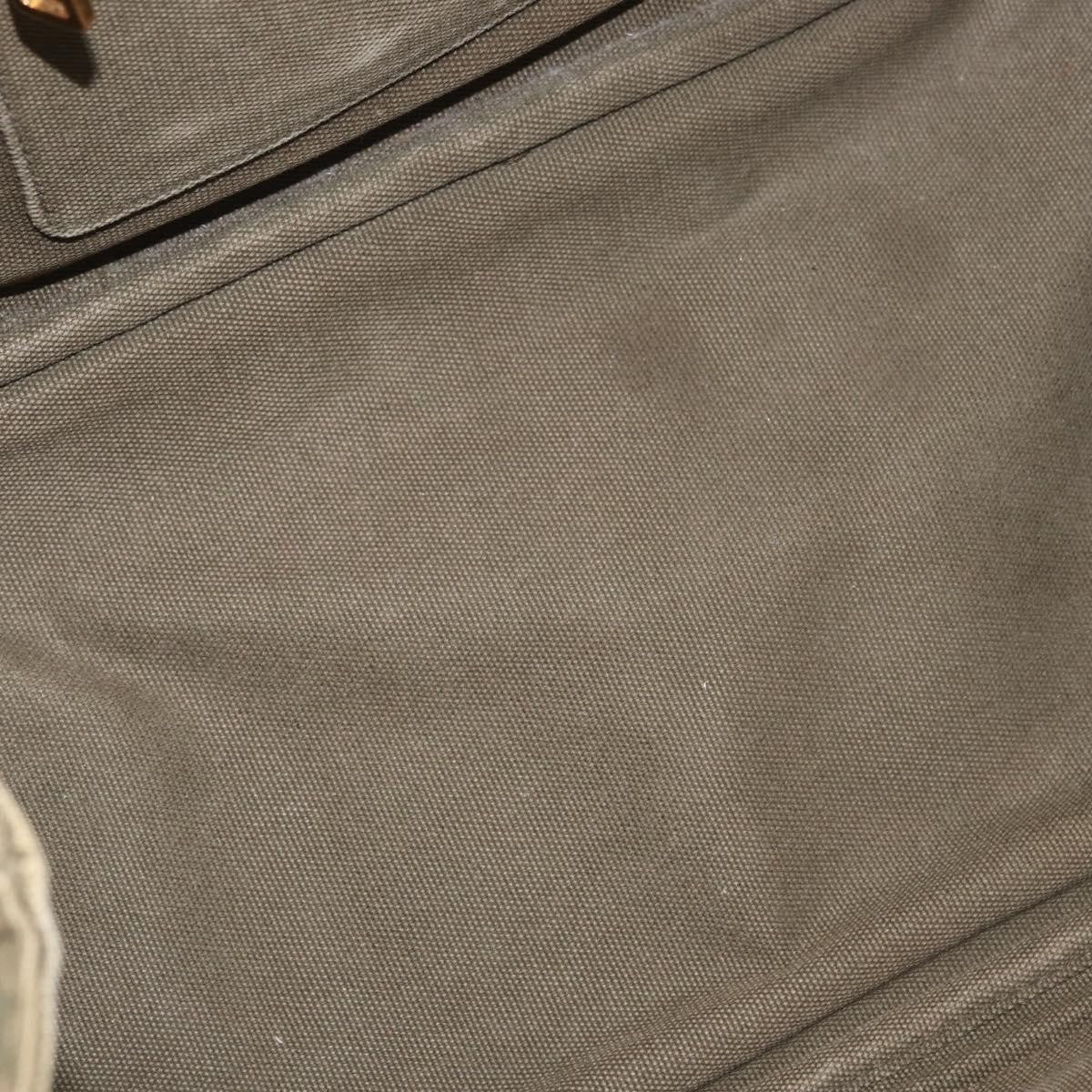 Prada PRADA Canapa MM Hand Bag Canvas 2way Khaki Gold Authentic ti3829