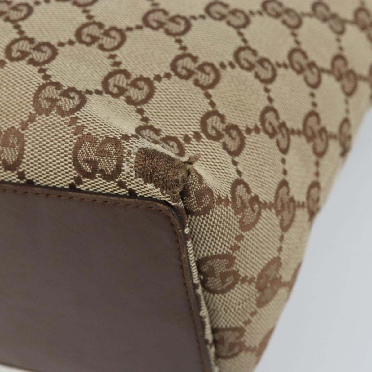 Gucci GUCCI GG Canvas Tote Bag Beige Silver 31244 Authentic LNZ092