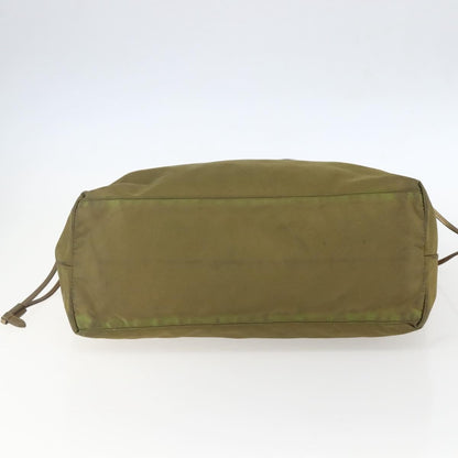 Prada PRADA Hand Bag Nylon Khaki Gold Authentic 159131