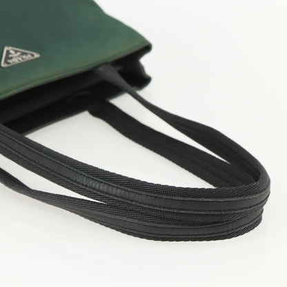 Prada PRADA Tote Bag Nylon Green Silver Authentic 155085