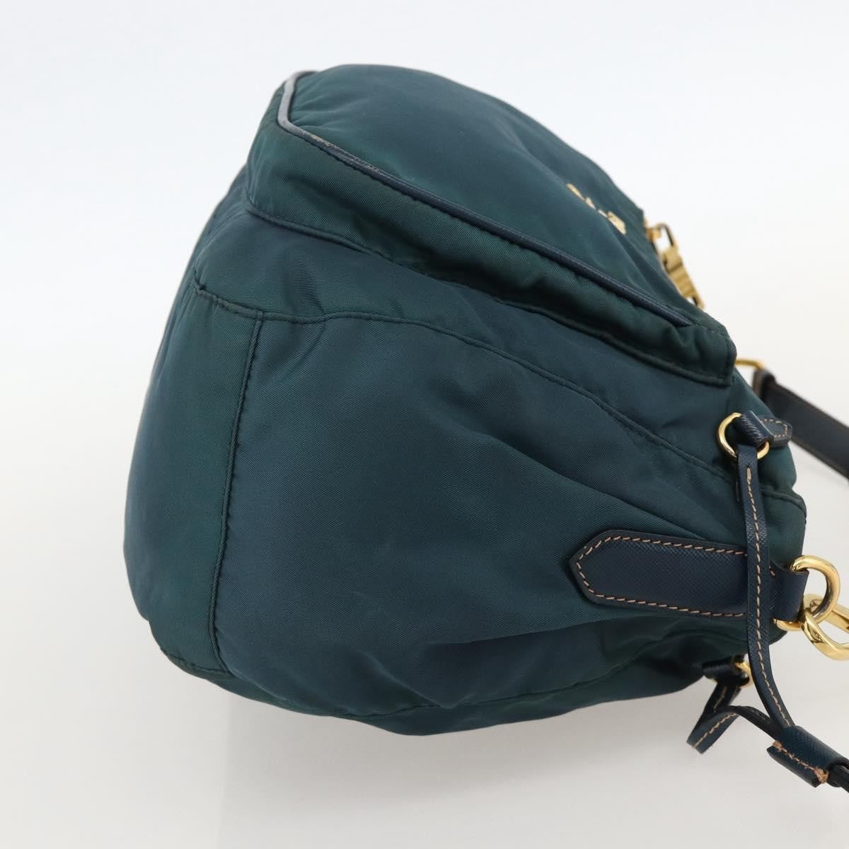 Prada PRADA Shoulder Bag Nylon Green Gold Authentic YKZ1088