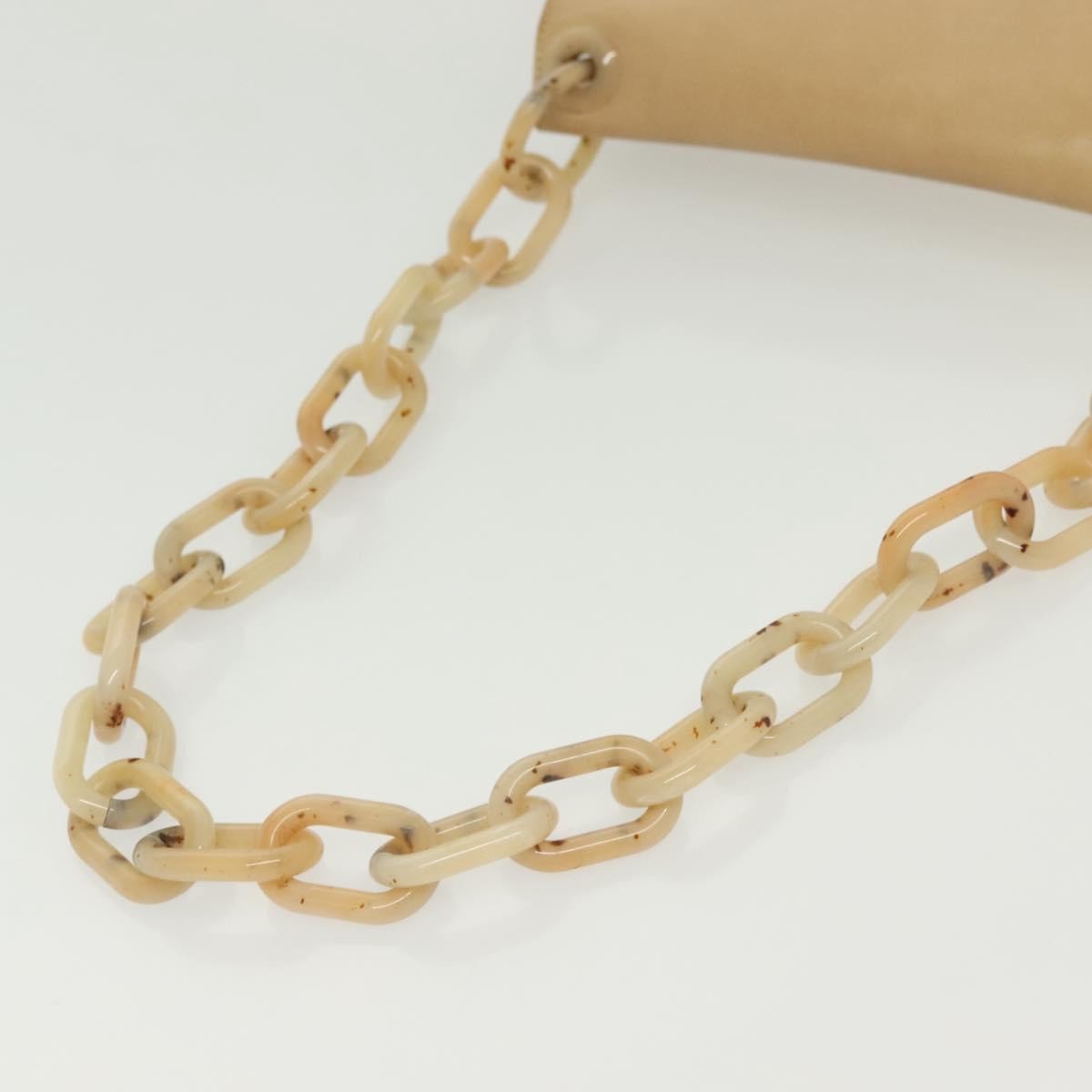 Prada PRADA Chain Shoulder Bag Leather Beige Authentic 141913