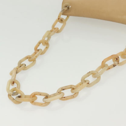 Prada PRADA Chain Shoulder Bag Leather Beige Authentic 141913