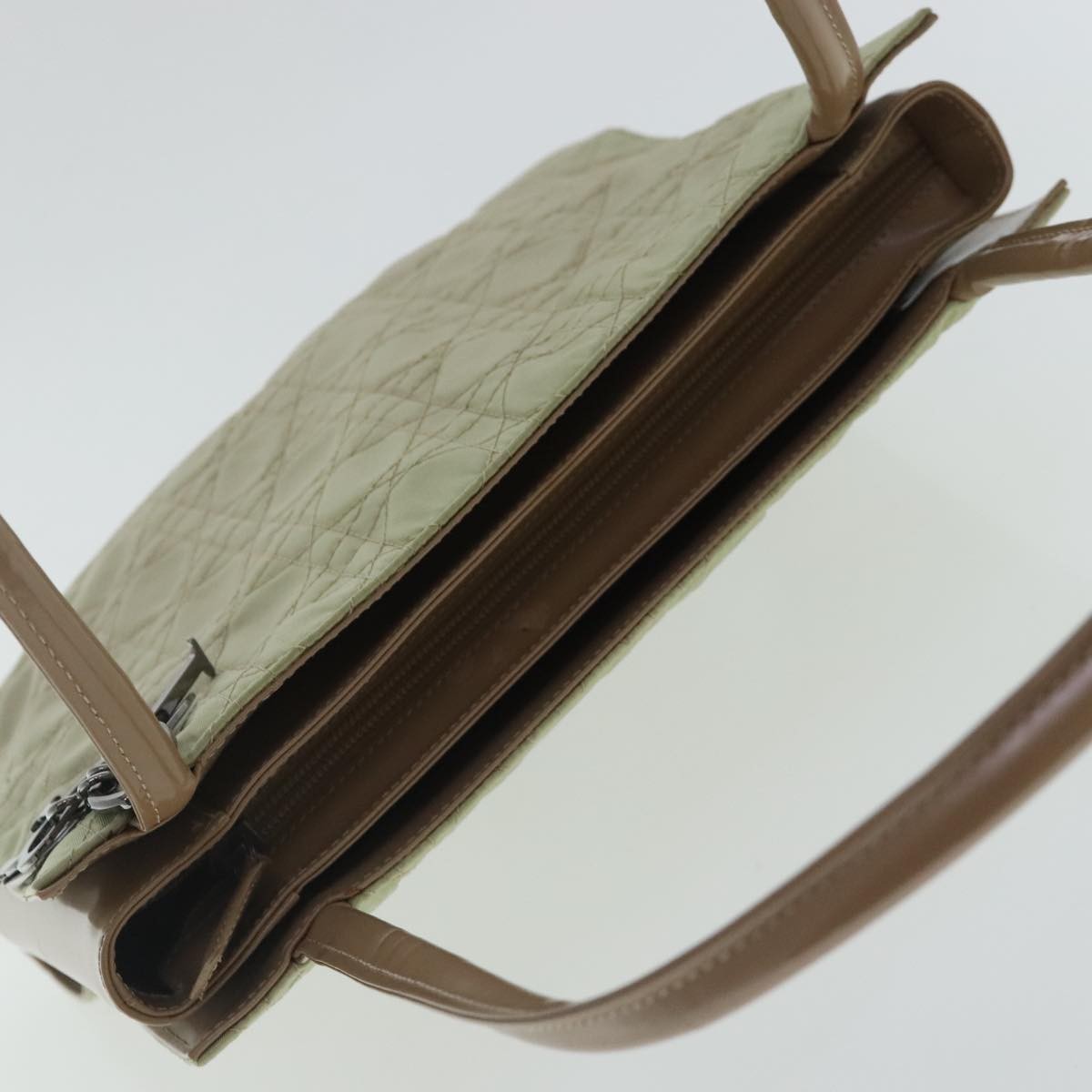 Dior Christian Dior Canage Shoulder Bag Nylon Beige Authentic 96633