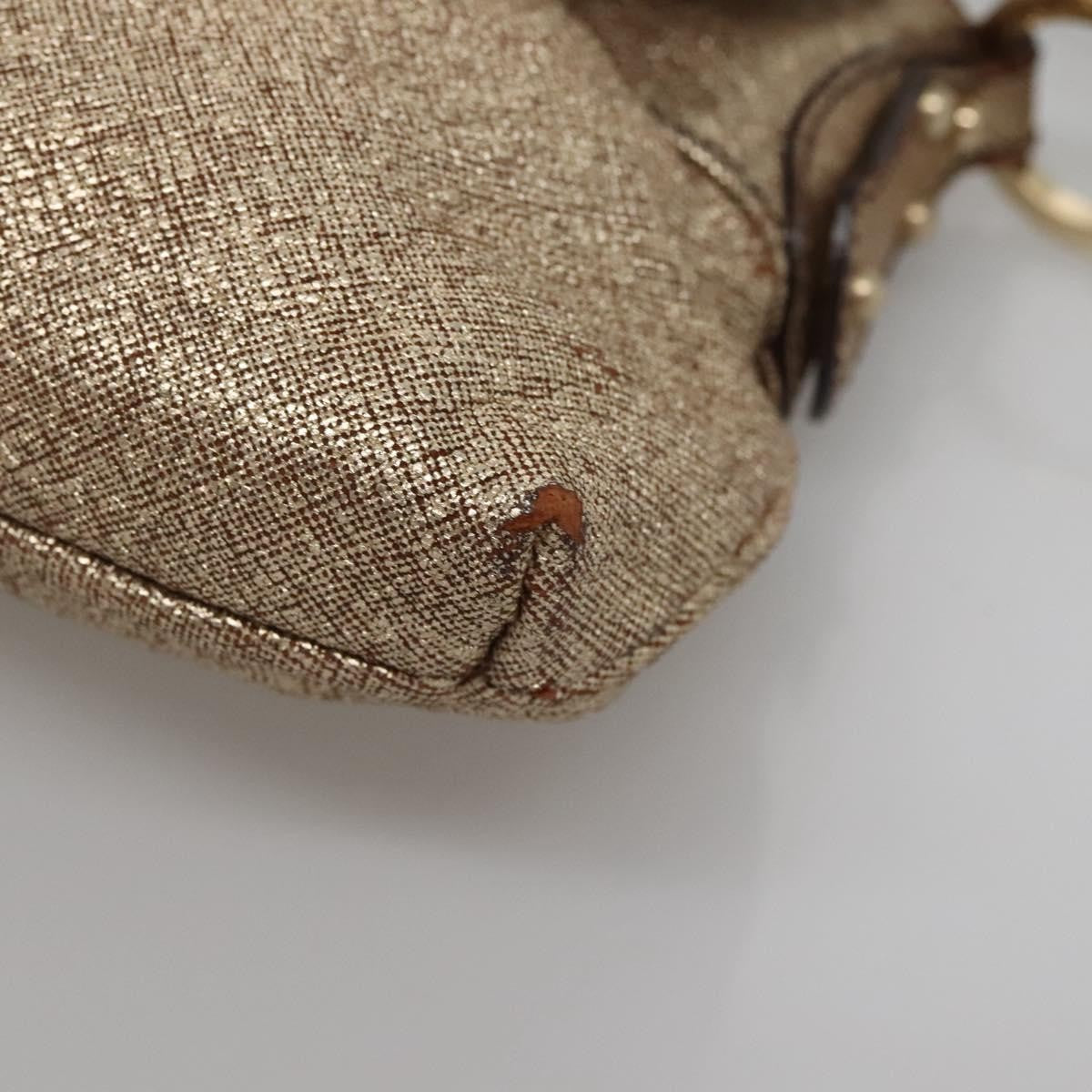 Fendi FENDI Shoulder Bag Leather Gold Authentic ep10421