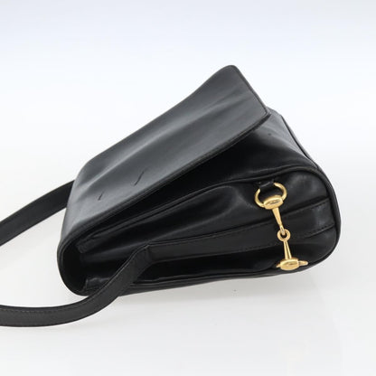 Gucci GUCCI Shoulder Bag Leather Black Silver 001 2214 Authentic ep13226