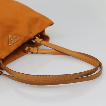 Prada PRADA Shoulder Bag Nylon Orange Gold Authentic EC663