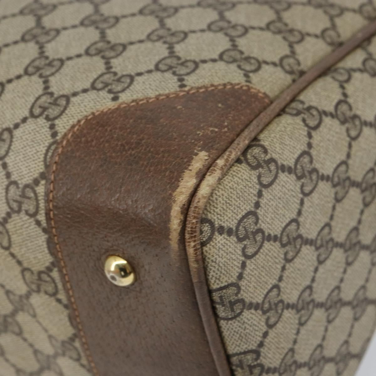 Gucci GUCCI GG Supreme Boston Bag PVC Beige Gold Authentic 156838