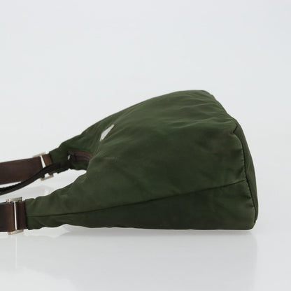 Prada PRADA Shoulder Bag Nylon Khaki Silver Authentic bs34740