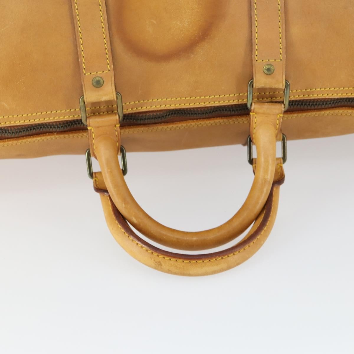 Louis Vuitton LOUIS VUITTON Nomad Keepall 55 Boston Bag Beige LV Authentic 163339