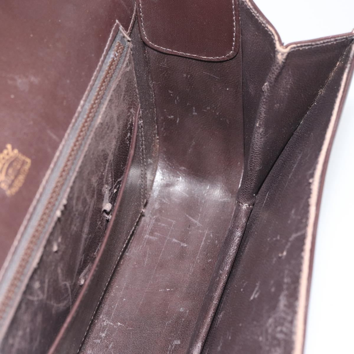 Gucci GUCCI Shoulder Bag Leather Brown Gold Authentic ep13909