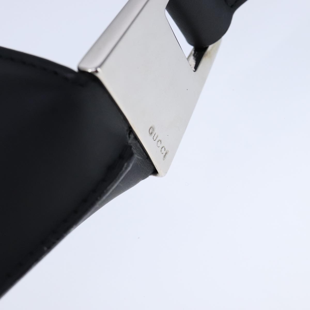 Gucci GUCCI Shoulder Bag Patent Leather Black Silver 001 3017 002058 Authentic yk16254