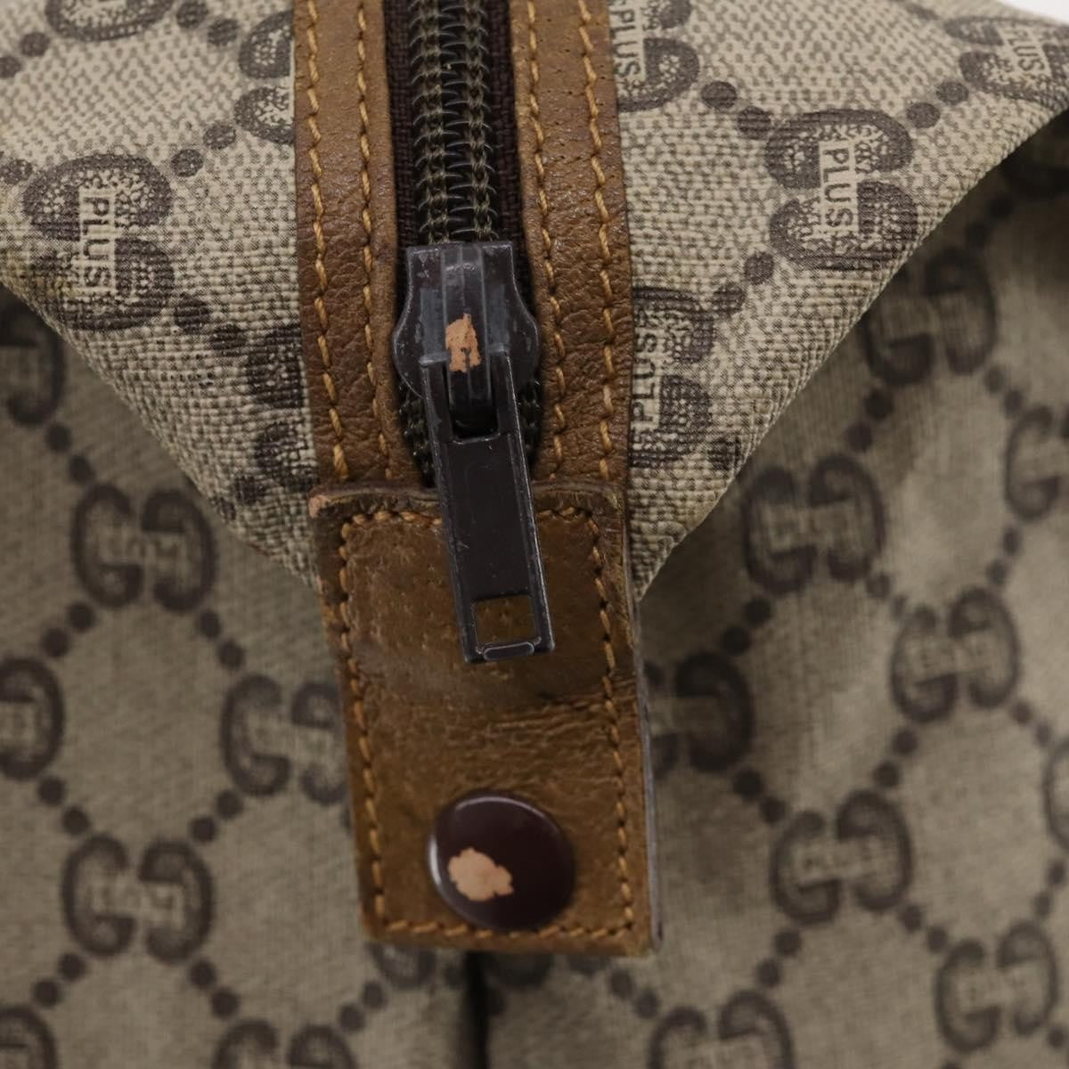 Gucci GUCCI GG Plus Supreme Web Sherry Line Boston Bag PVC Beige Authentic 173664