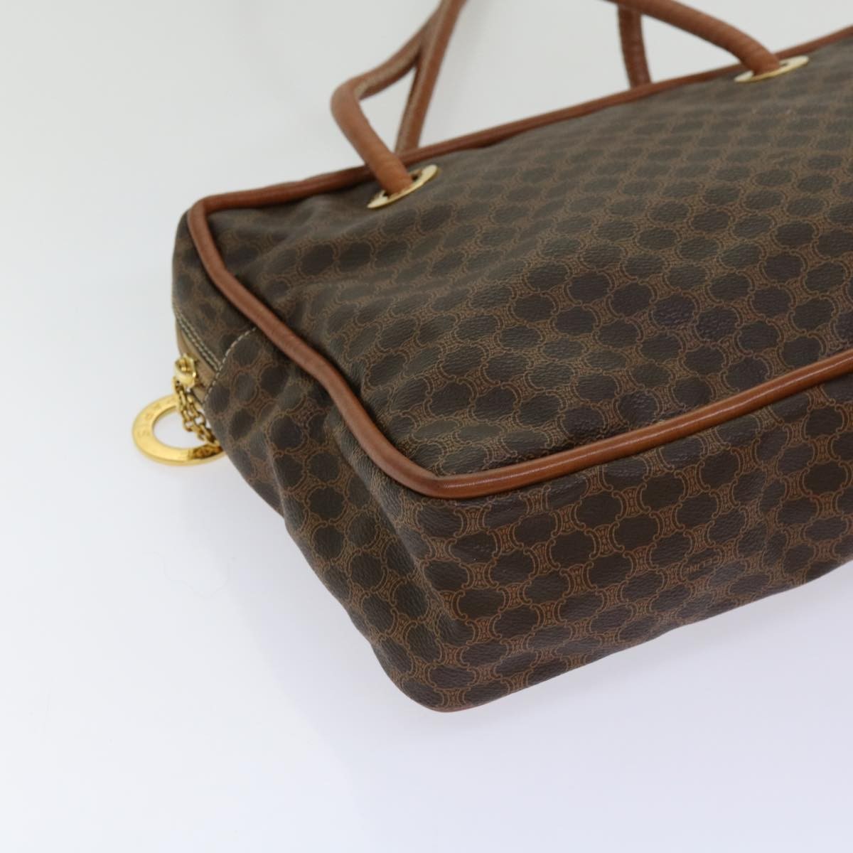 Celine CELINE Macadam Canvas Shoulder Bag PVC Brown Authentic 69901