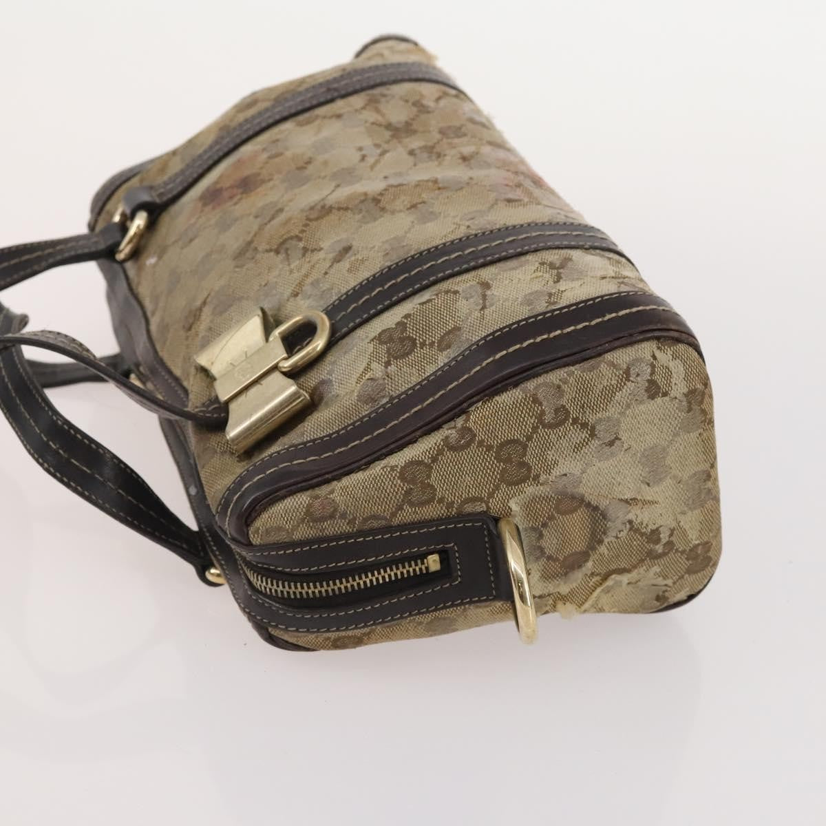 Gucci GUCCI GG Supreme GG Crystal Hand Bag PVC 3 Set Beige Authentic 174861