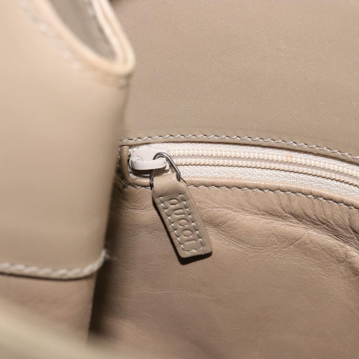 Gucci GUCCI Shoulder Bag Leather Beige Silver 001 3167 Authentic 151609