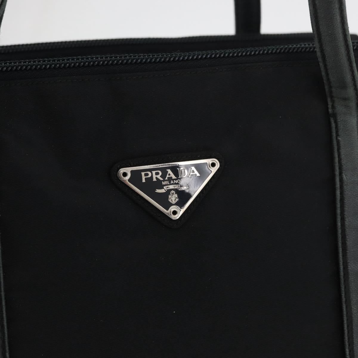 Prada PRADA Tote Bag Nylon Black Silver Authentic 175704
