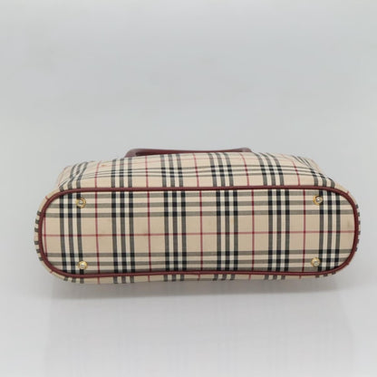 Burberry BURBERRY Nova Check Tote Bag Canvas Beige Gold Authentic 136853