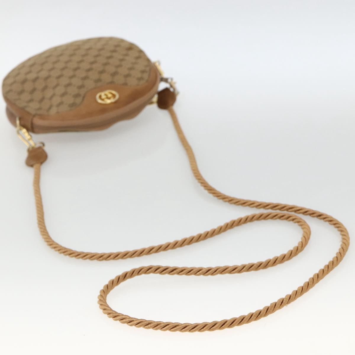Gucci GUCCI Micro GG Canvas Shoulder Bag Beige Gold Authentic ka3074