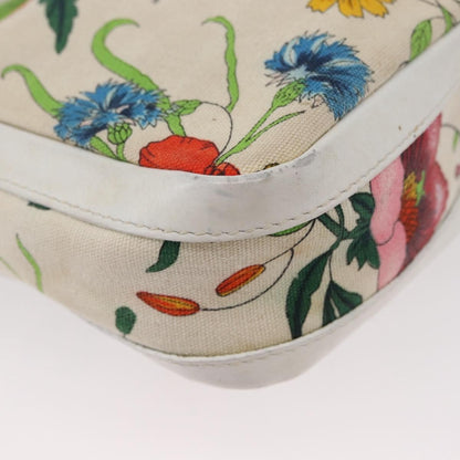 Gucci GUCCI Flora Shoulder Bag Canvas Leather White Gold 007 14 0068 Authentic fm5083