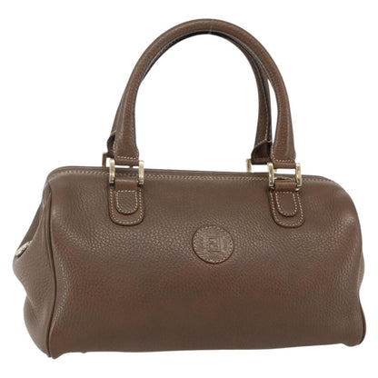 Fendi FENDI Hand Bag Leather Brown Gold Authentic kk558