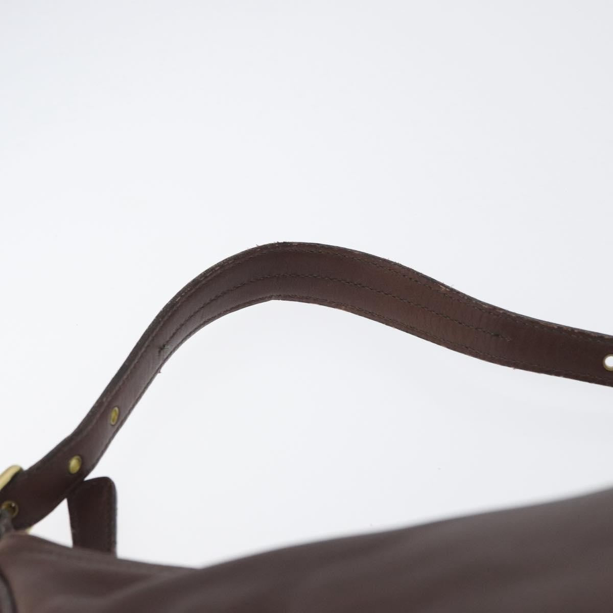 Coach Coach Shoulder Bag Leather Brown Gold Authentic 172666