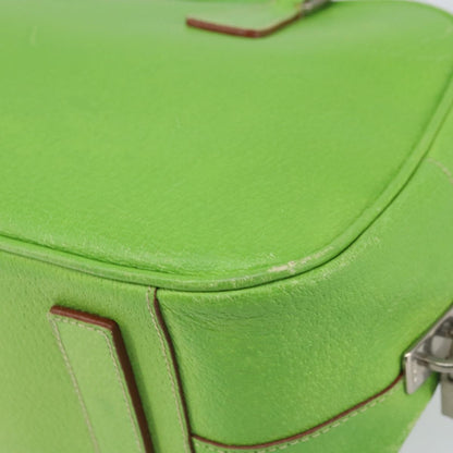 Prada PRADA Hand Bag Leather Silver Light green Authentic 172031