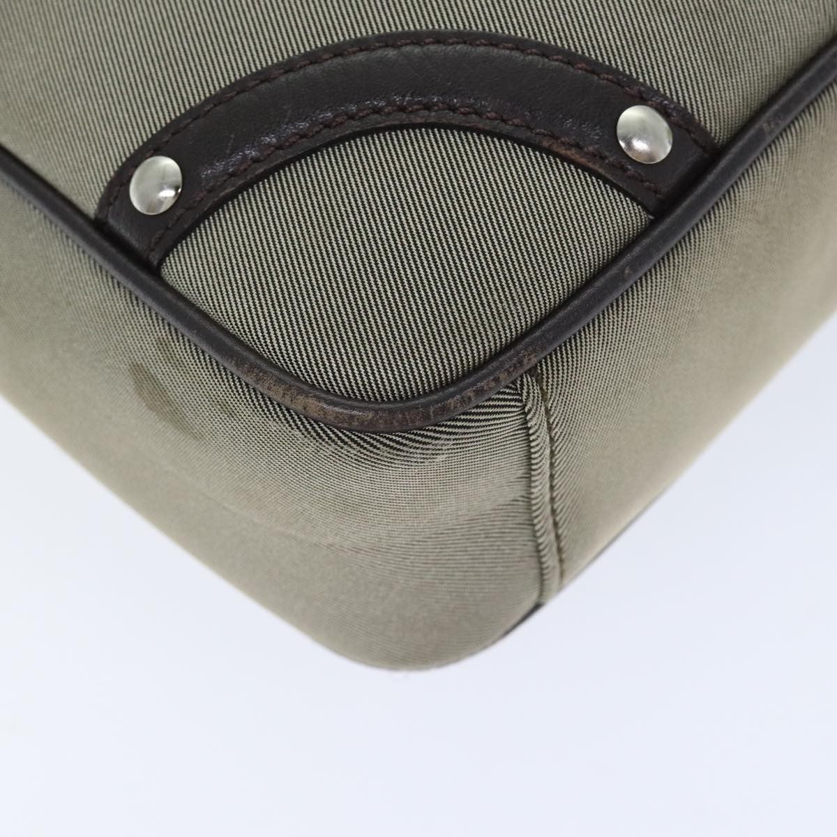 Burberry BURBERRY Nova Check Shoulder Bag Nylon Leather Gray Beige Silver Authentic 92799