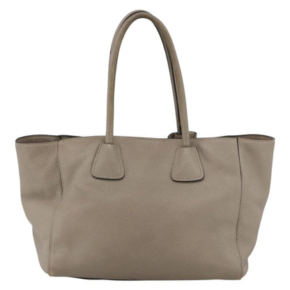 Prada PRADA Tote Bag Leather Gray Silver Authentic ka3597