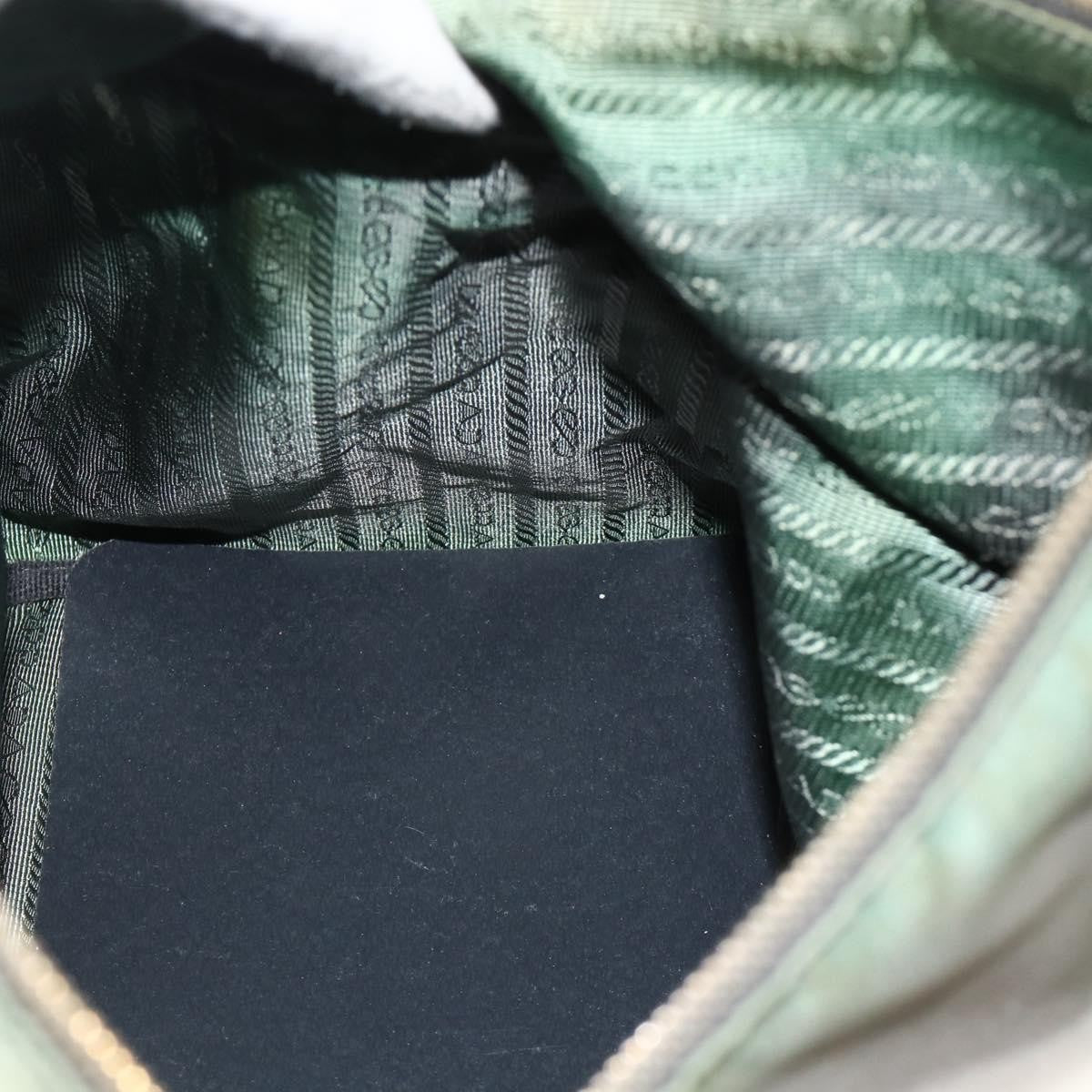 Prada PRADA Shoulder Bag Nylon 2way Green Gold Authentic 176782