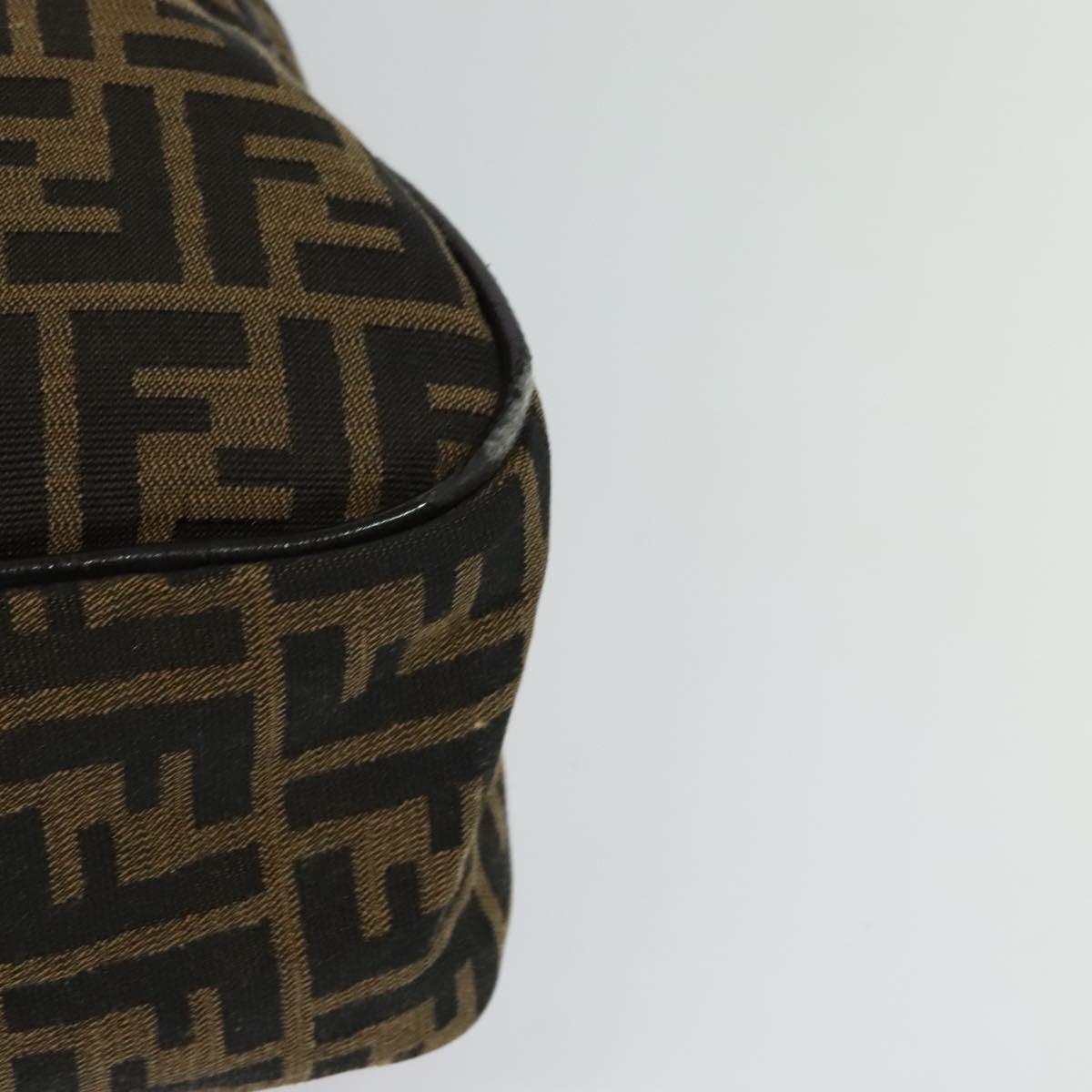 Fendi FENDI Zucca Canvas Hand Bag Black Brown Authentic ar13658