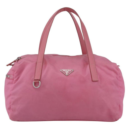 Prada PRADA Hand Bag Nylon Pink Silver Authentic 155083