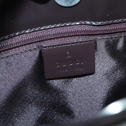 Gucci GUCCI Shoulder Bag Patent leather Brown Silver 001 3166 Authentic ep8849