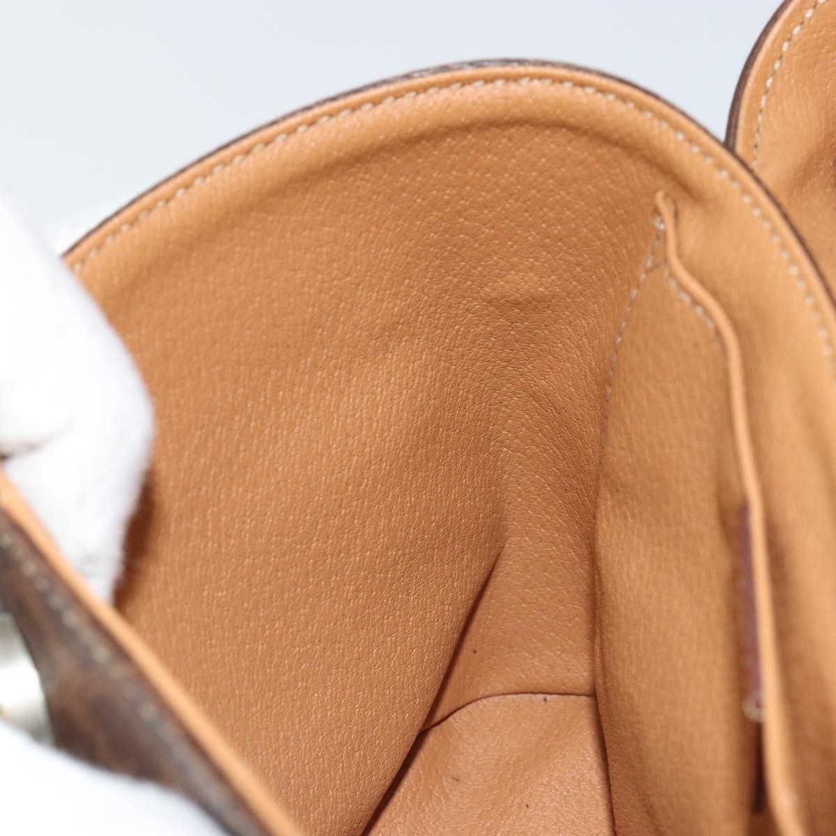 Celine CELINE Macadam Canvas Hand Bag PVC Leather Brown Gold Authentic 153900