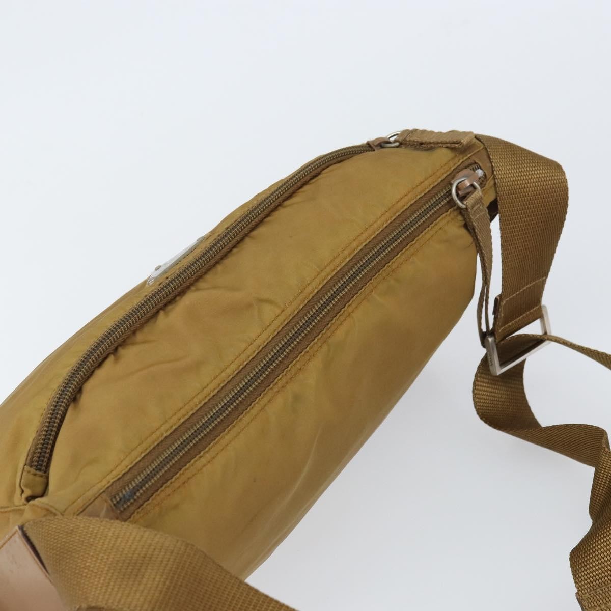 Prada PRADA Shoulder Bag Nylon Beige Silver Authentic 161725